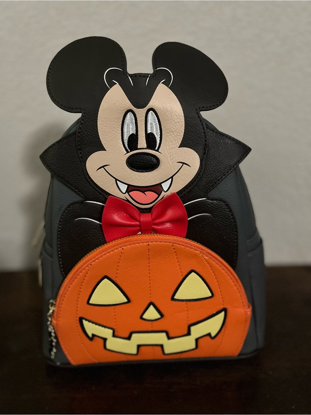 Loungefly Vampire Mickey with Glow in the Dark Pumpkin Mini Backpack Exclusive